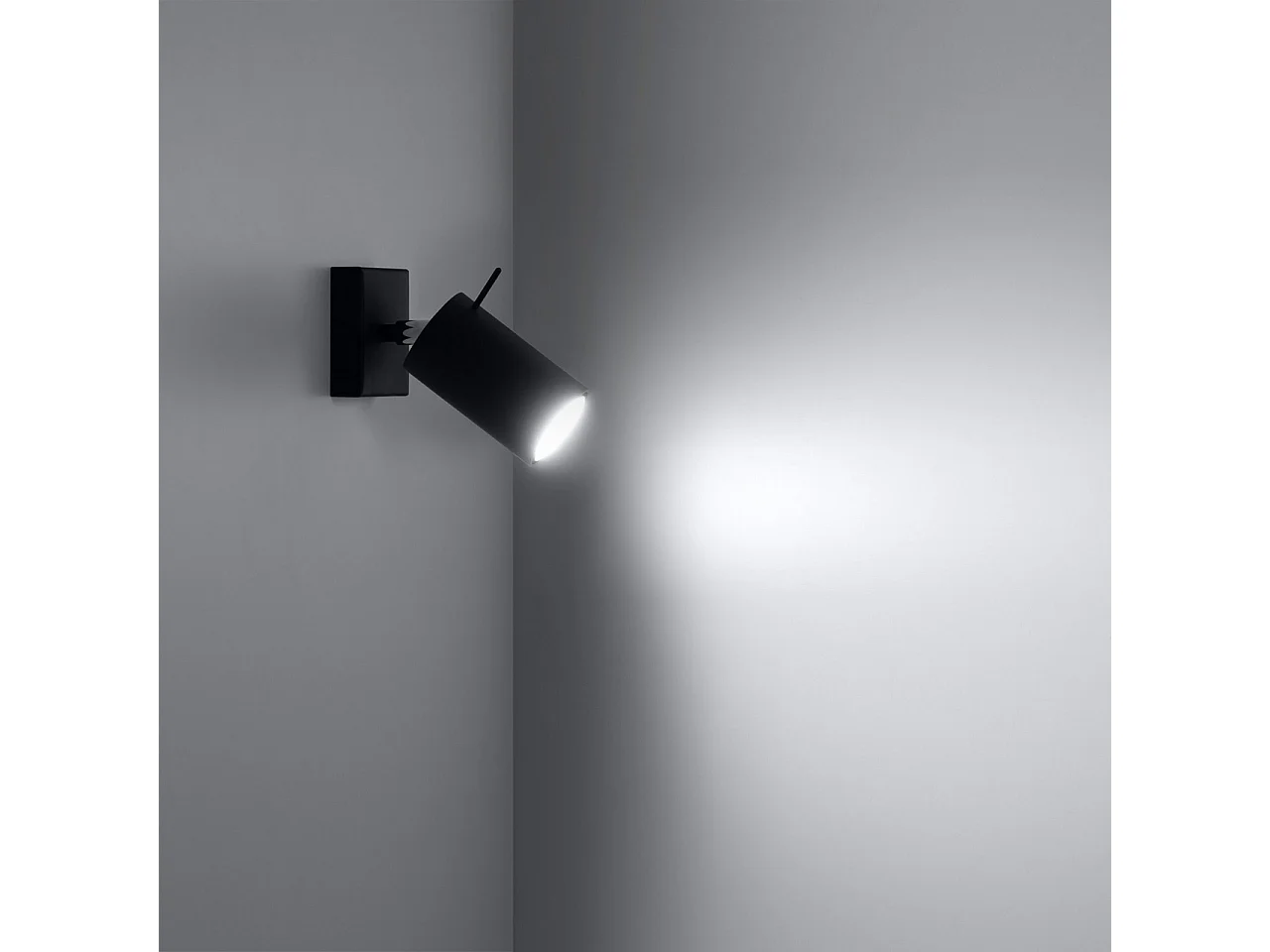 Candeeiros De Parede Ring Moderno, Aço - 1 Lichtbronnen - L.8 X H.16 Cm - Preto