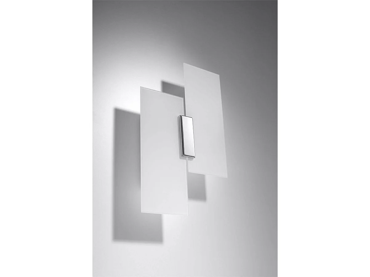 Sollux FABIANO Applique murale à 2 ampoules, blanc, chrome, E27