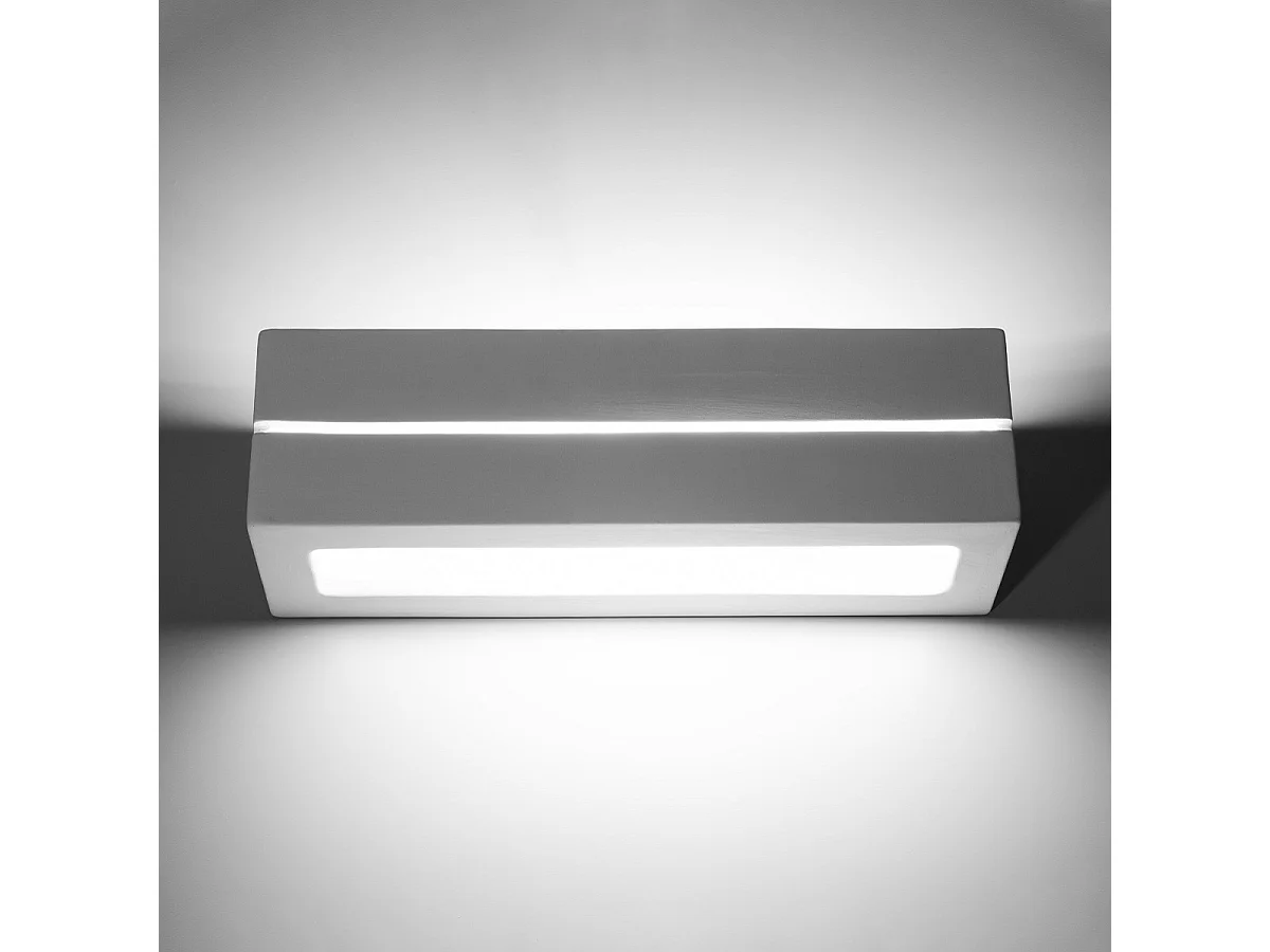 Wandlampen Vega Modern Aus  Keramik - 1 Lichtquellen - L.32,5 X H. Cm - Weiß