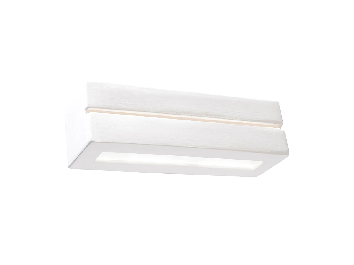 Appliques Vega Moderne En Céramique - 1 Sources Lumineuses - L.32,5 X H.9,5 Cm - Blanc