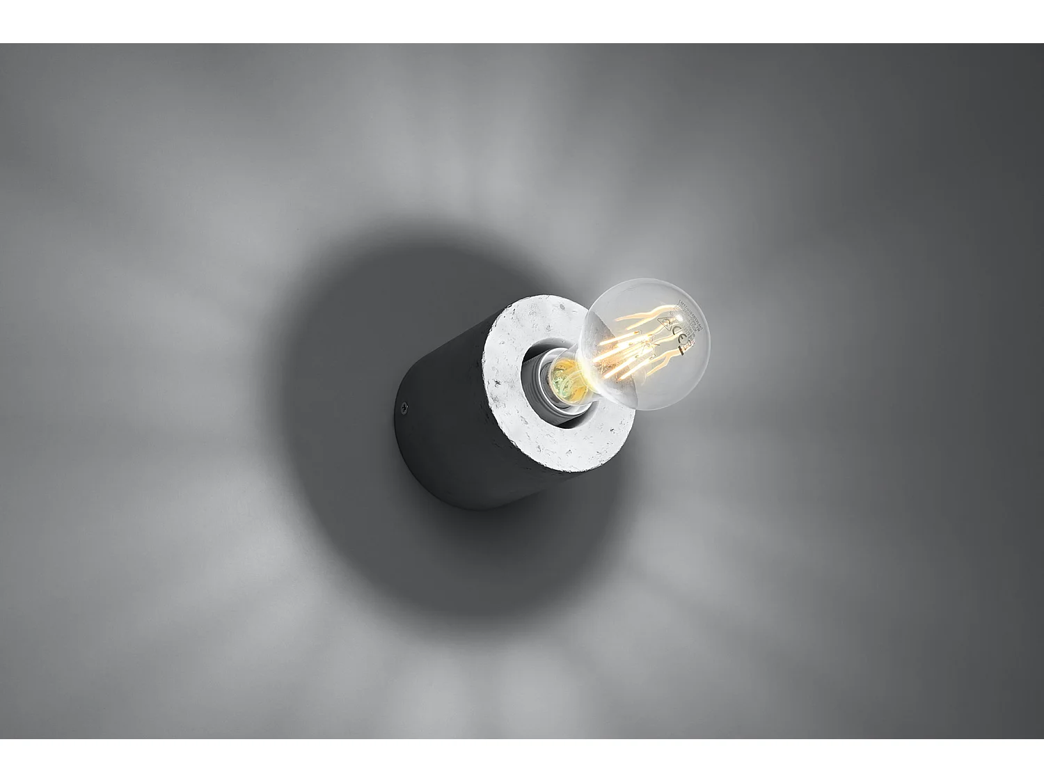 Surface Mounted Round Wall Lamp Grey E27 Runde Aufbau-Wandleuchte Grau E27