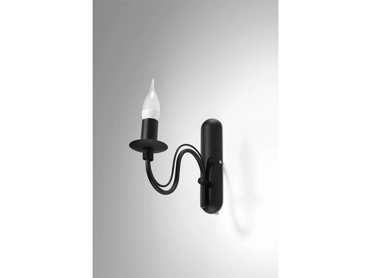 Sollux MINERWA Applique murale à 1 bougie, bougie, noir, E14