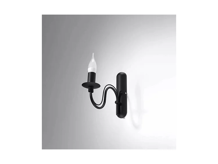 Sollux MINERWA Applique murale à 1 bougie, bougie, noir, E14