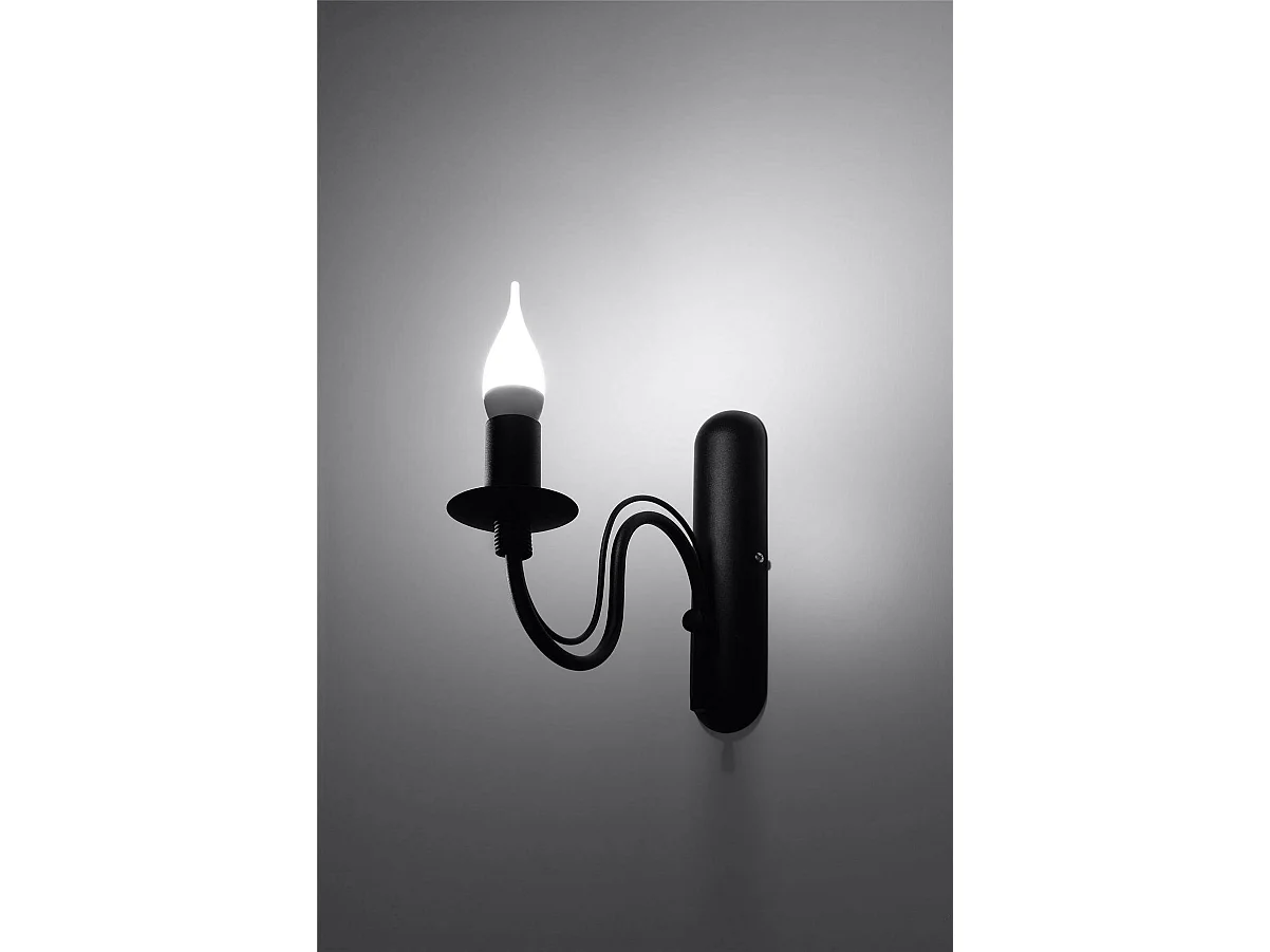 Wandlampen Minerwa Modern Van  - 1 Lichtbronnen - L.6 X H.25 Cm - Zwart