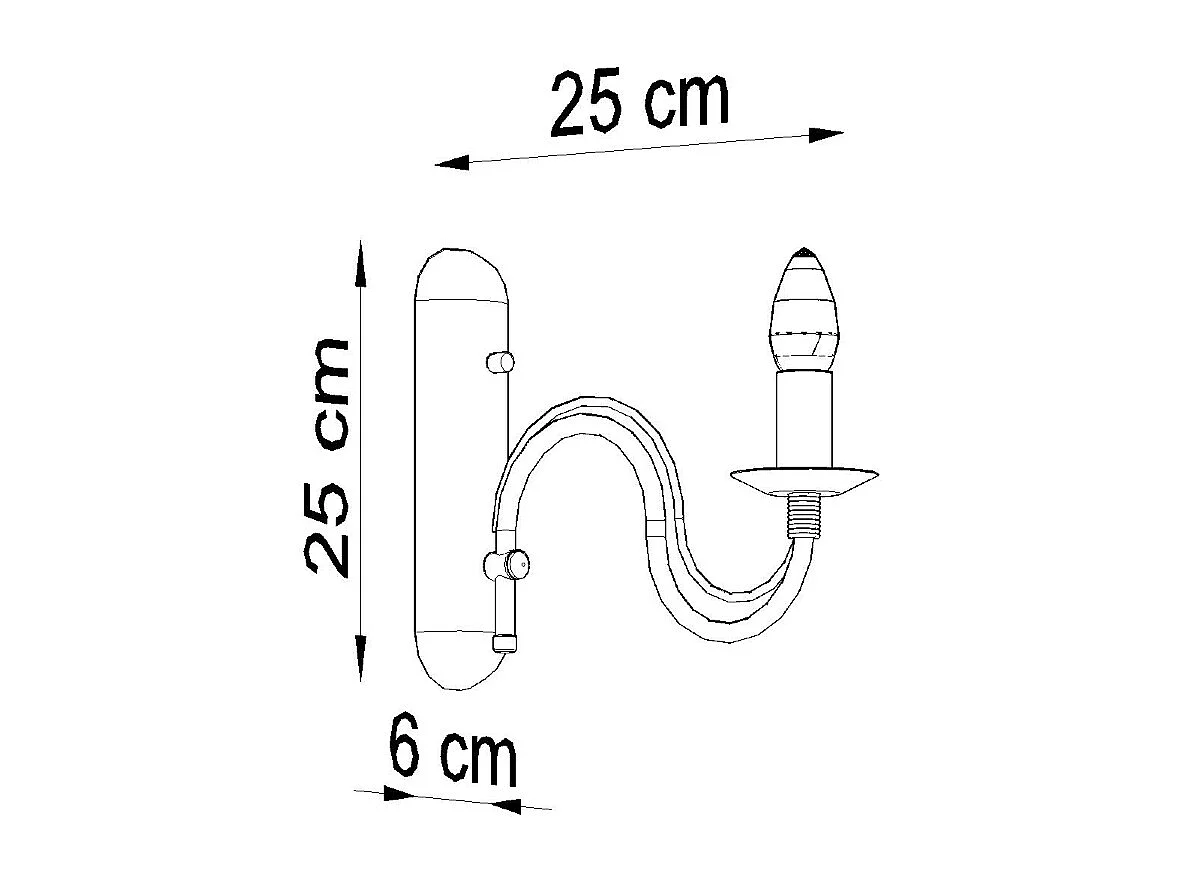 Wandlampen Minerwa Modern Van  - 1 Lichtbronnen - L.6 X H.25 Cm - Zwart