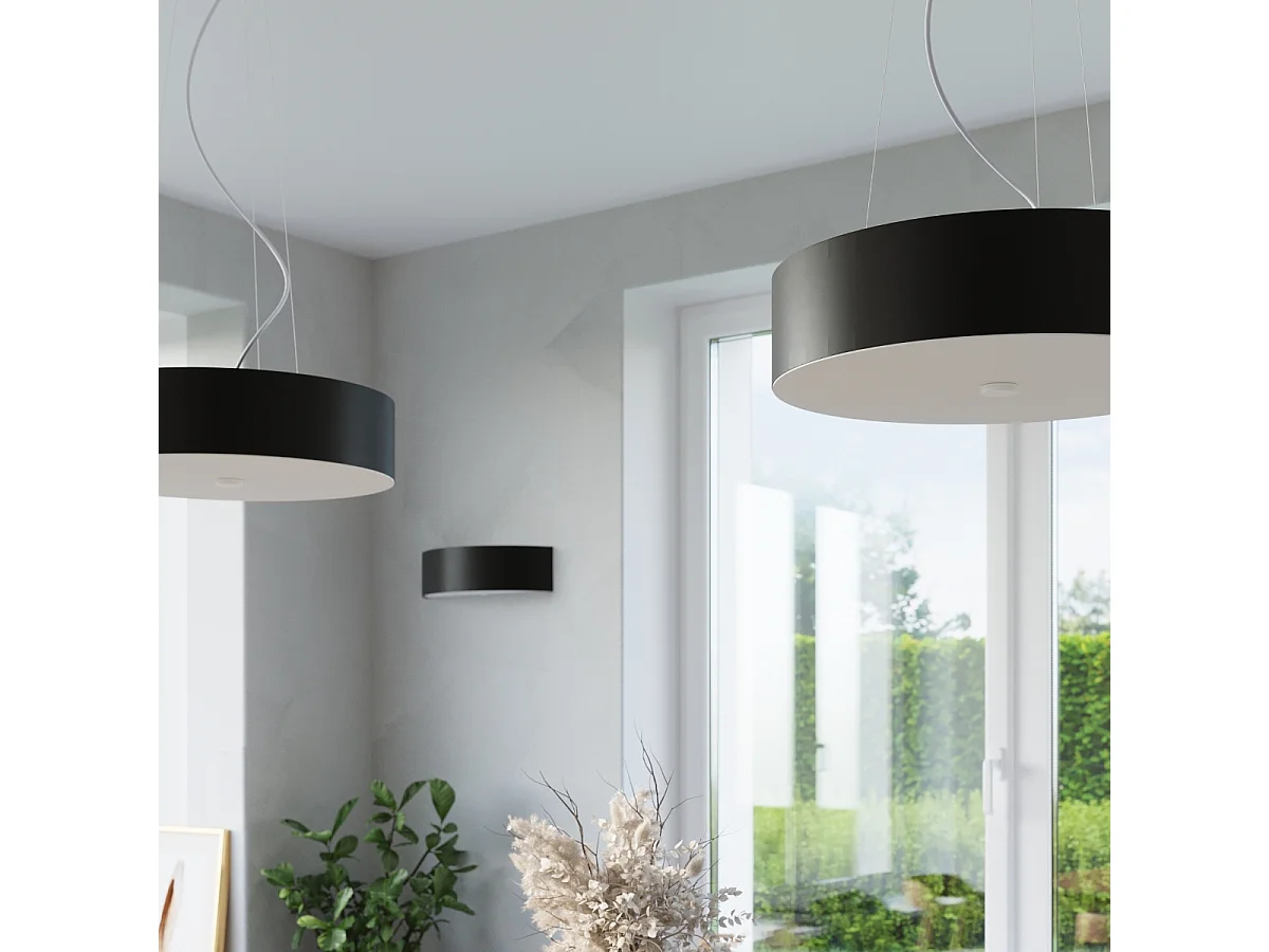 Sollux SKALA Appliques Encastrables Demi Cercle Noir 2x E27