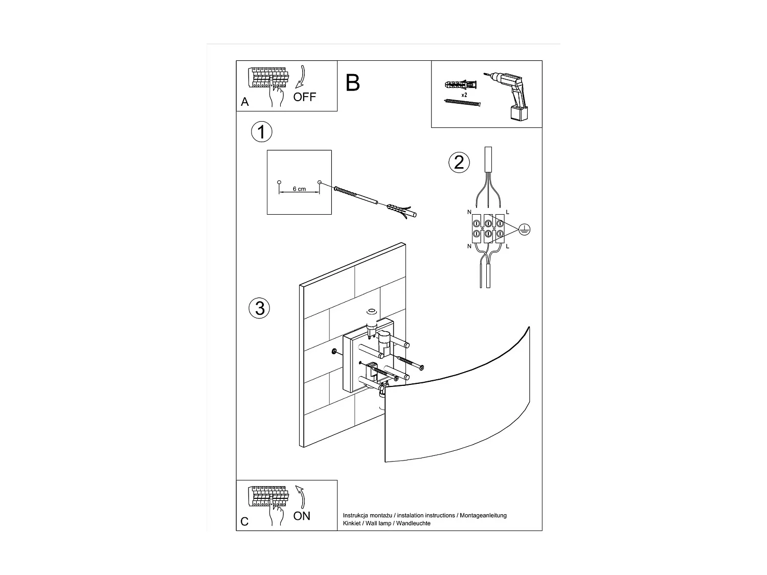Flush Wall Lamp White G9 Flächenbündige Wandleuchte Weiß G9