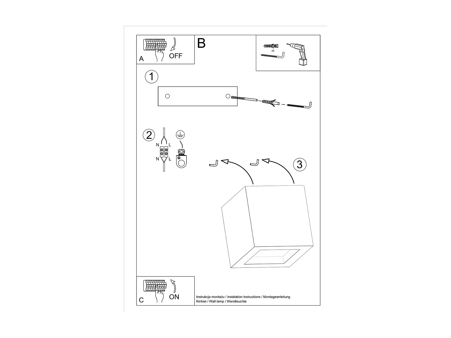 Sollux Lighting Leo Applique murale Up & Down gris béton, 12 cm