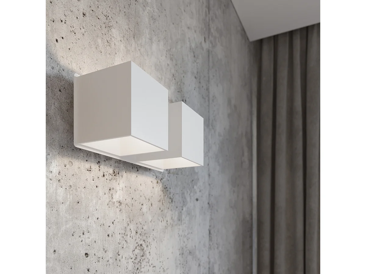 Twin Square Up & Down Wall Lamp White G9 Twin Square Up & Down Wandleuchte Weiß G9