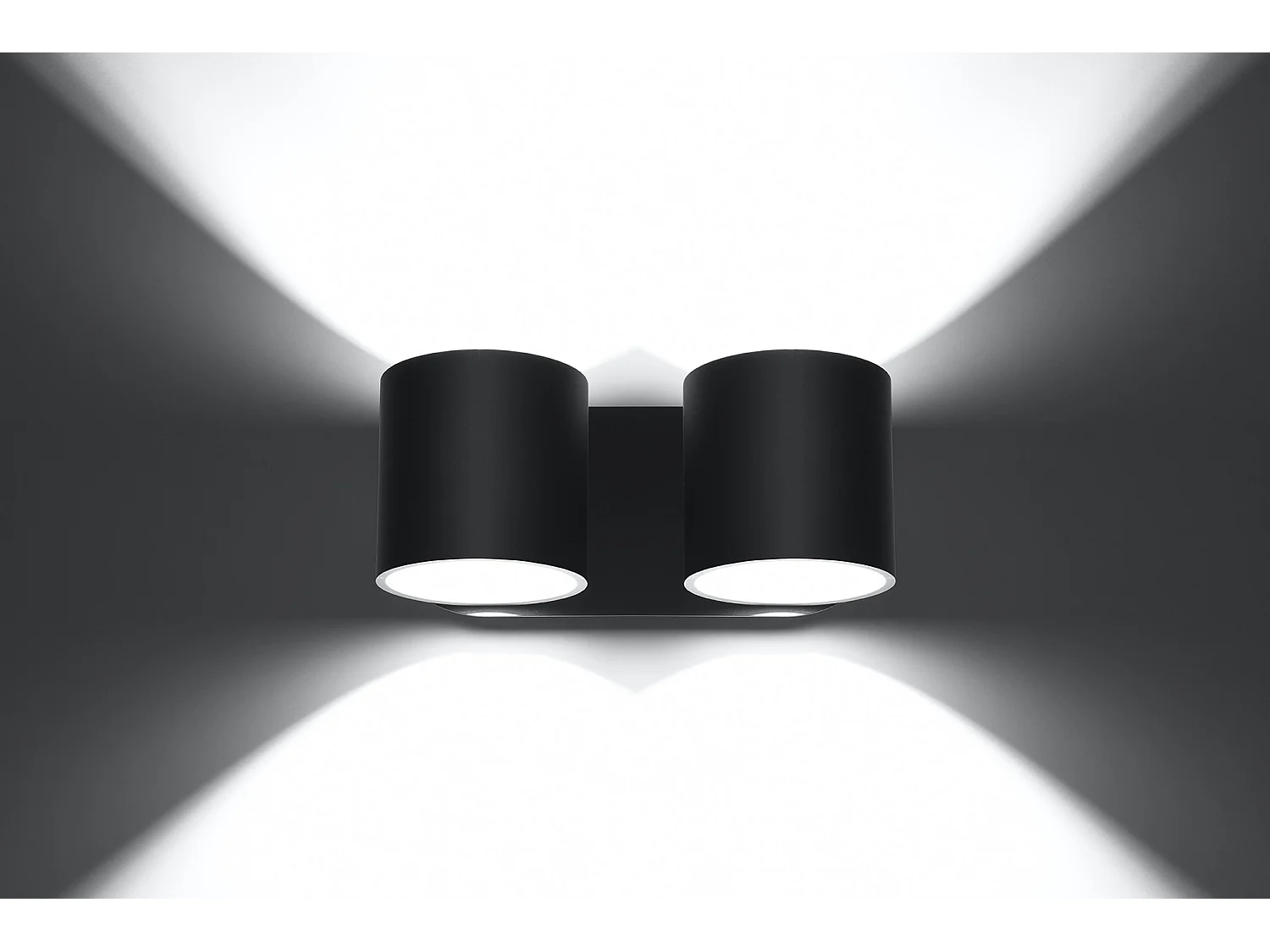 Sollux ORBIS Applique Murale Twin Round Up & Down Noir G9