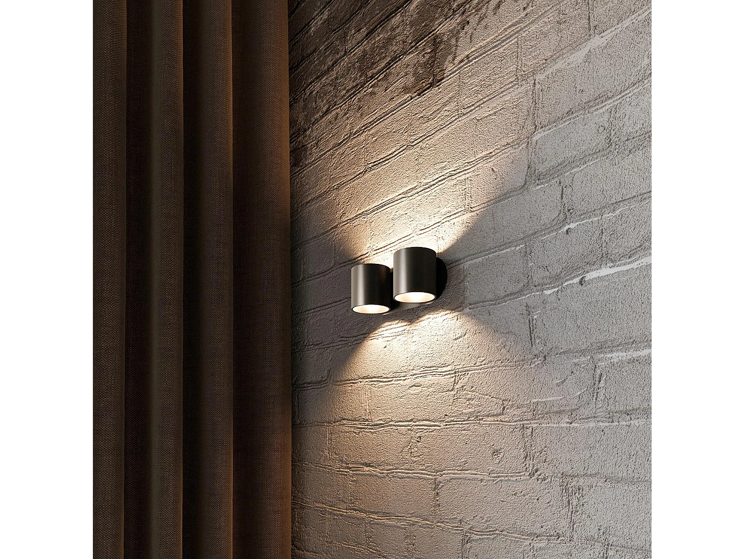 Sollux ORBIS Applique Murale Twin Round Up & Down Noir G9