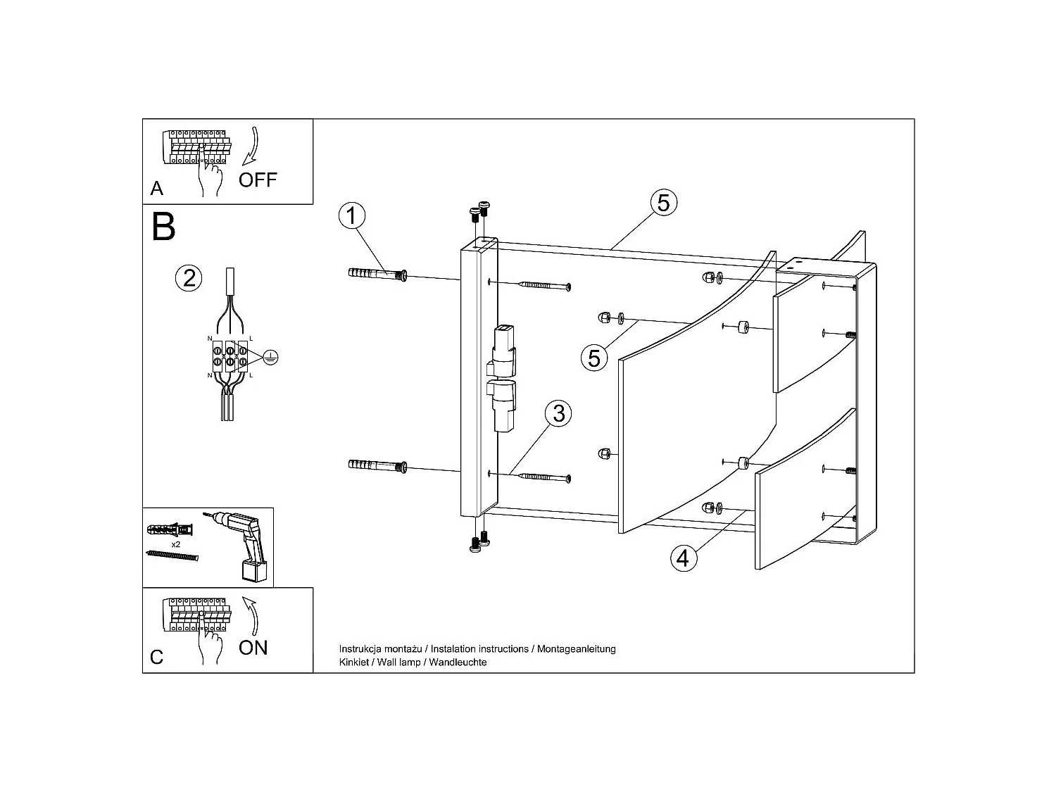 Wandlampen Celia Modern Van  - 2 Lichtbronnen - L.42 X H.23 Cm - Wit