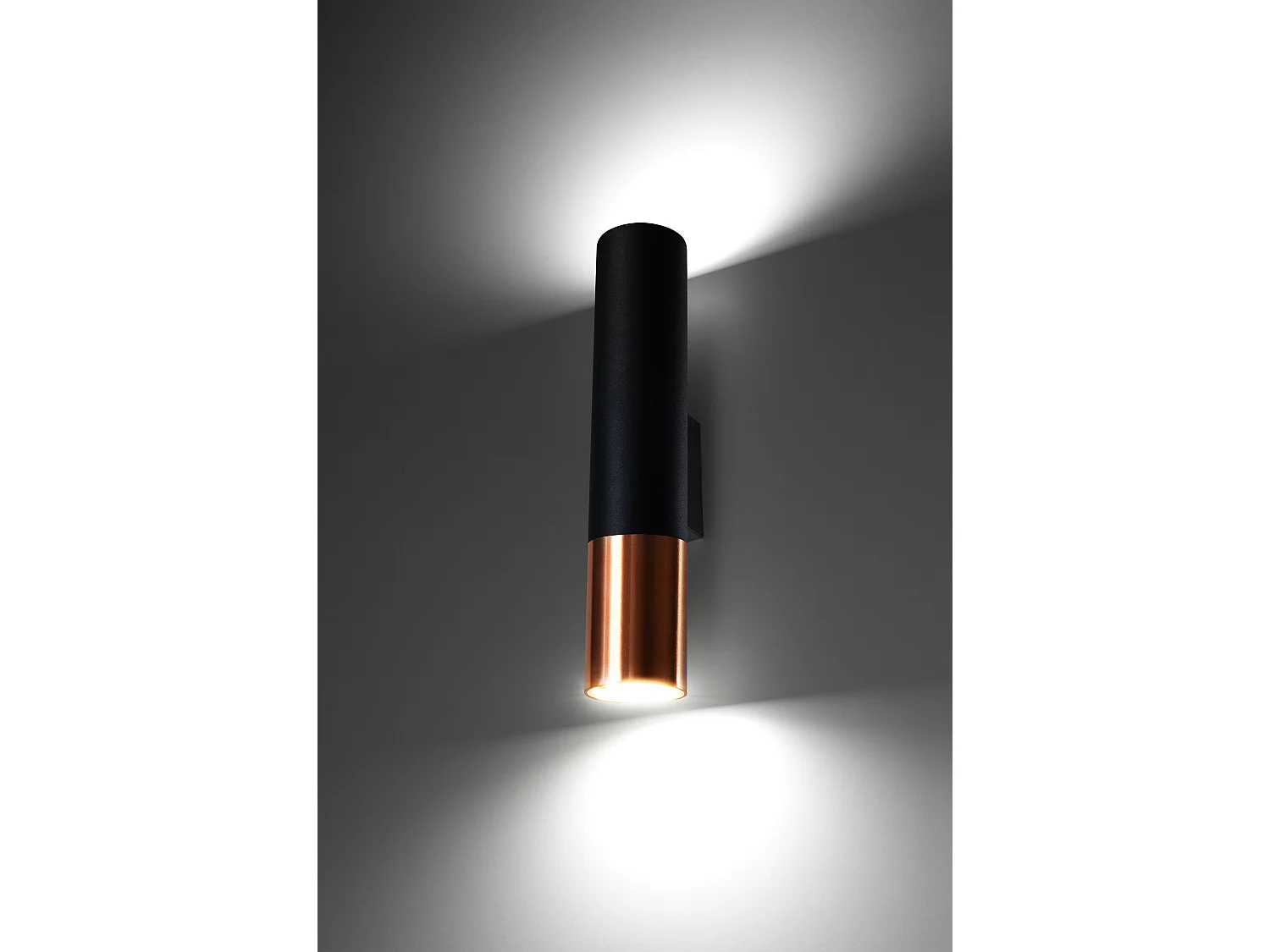 Sollux LOOPEZ Up & Down Applique Noir, Cuivre GU10