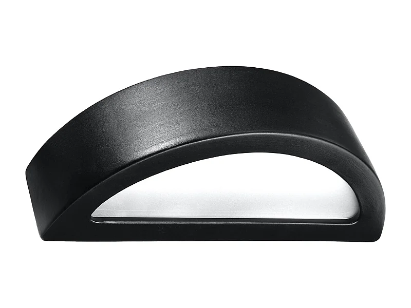 Candeeiros De Parede Atena Moderno, Cerâmica/Vidro - 1 Lichtbronnen - L.40.5 X H.10 Cm - Preto