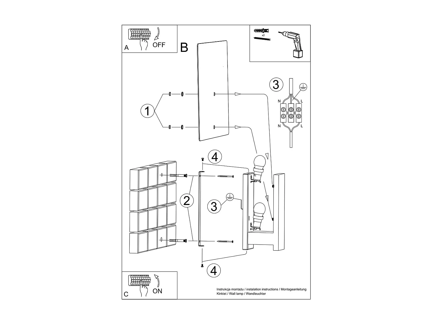 Sollux Lappo Applique Murale Flush Blanc