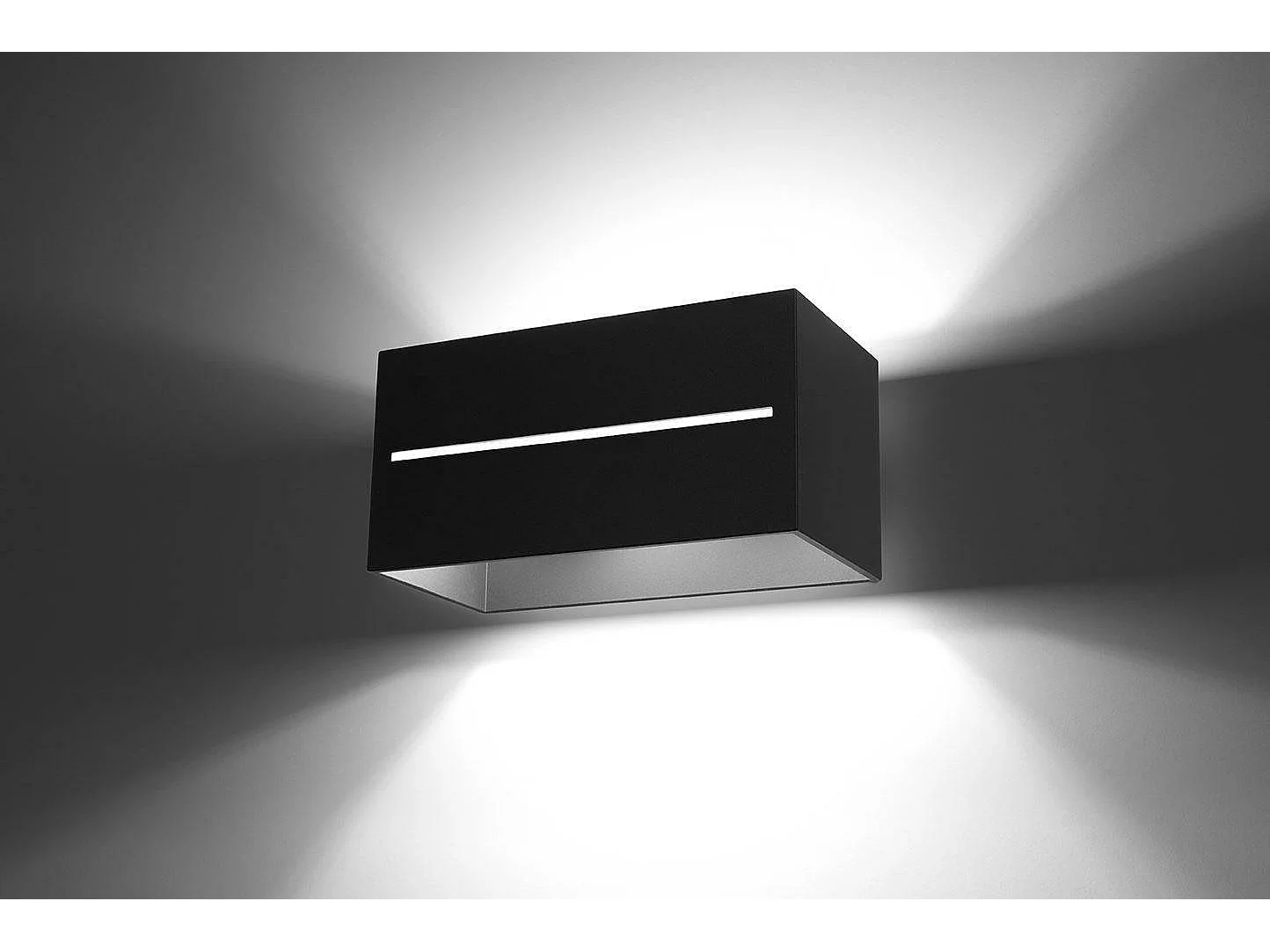 Sollux LOBO MAXI - 2 licht oben unten Flush Wandleuchte Schwarz