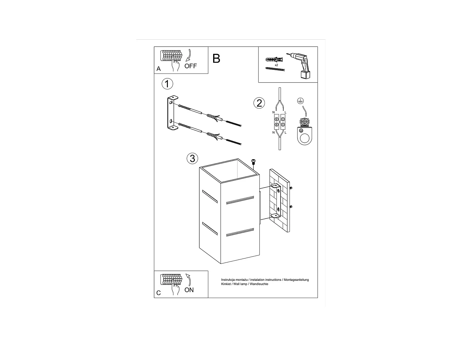 Wandlampen Blocco Zolder Van  - 1 Lichtbronnen - L.10 X H.20 Cm - Wit