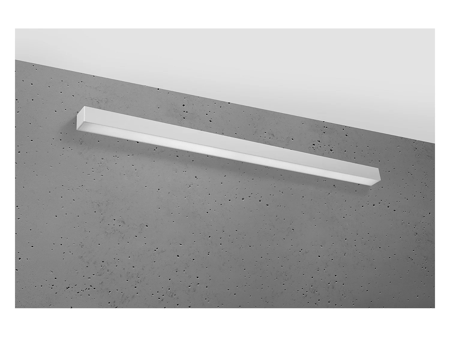 Wandlampen Pinne Minimalistisch Van  - 1 Lichtbronnen - L.118 X H.6 Cm - Grijs