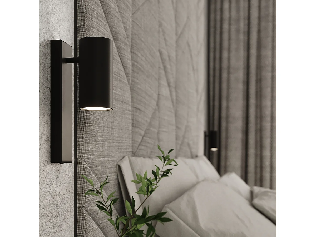 Wandlampen Utti Modern Van  - 1 Lichtbronnen - L.6 X H.15 Cm - Zwart