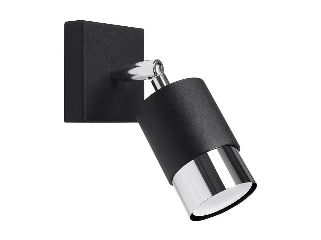 Sollux lichting Nero Einzelner Strahler, Schwarz/Chrom, 1x GU10