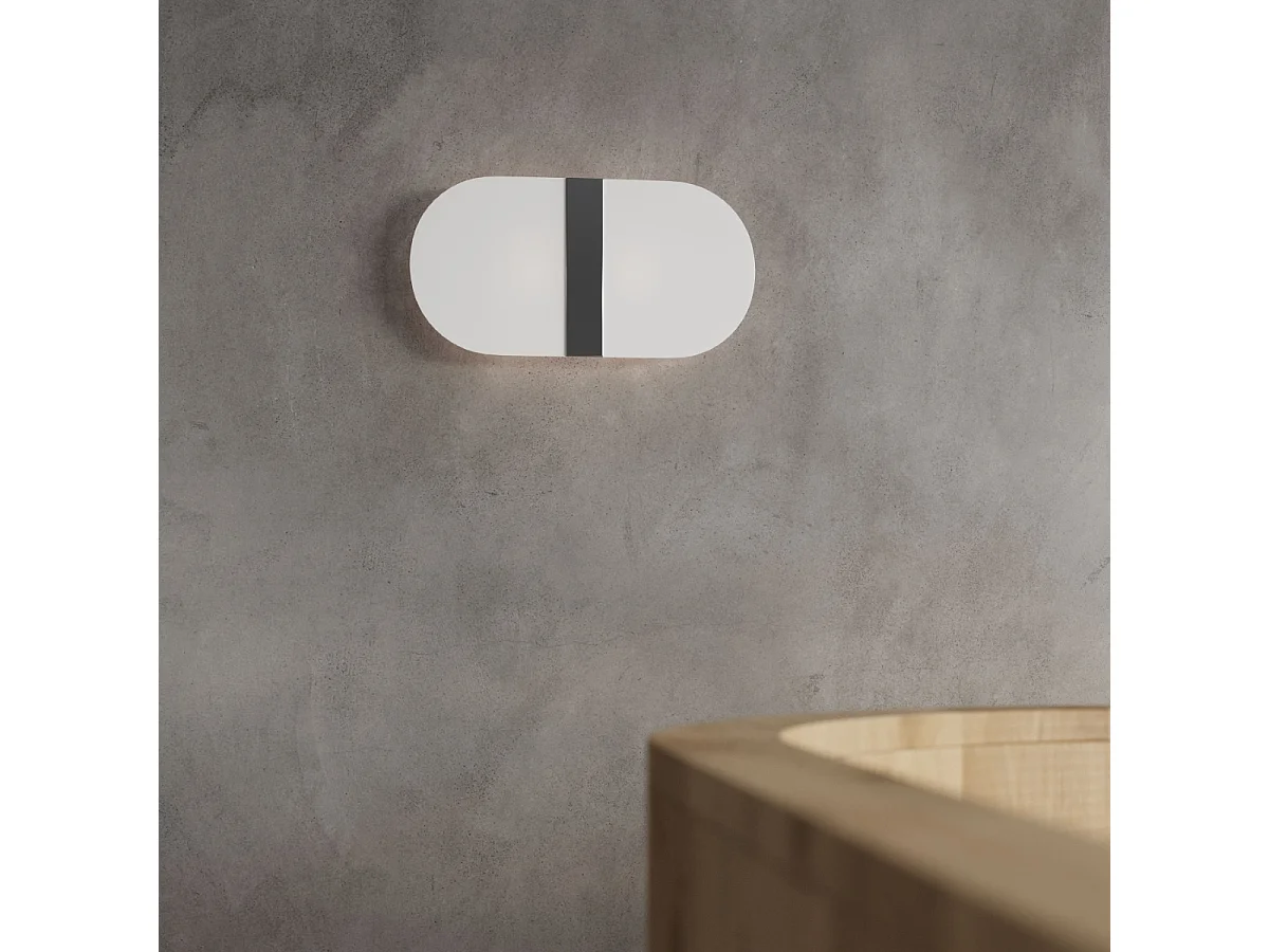 Wandlampen Salia Modern Van  - 2 Lichtbronnen - L.35 X H.18 Cm - Wit/Chroom