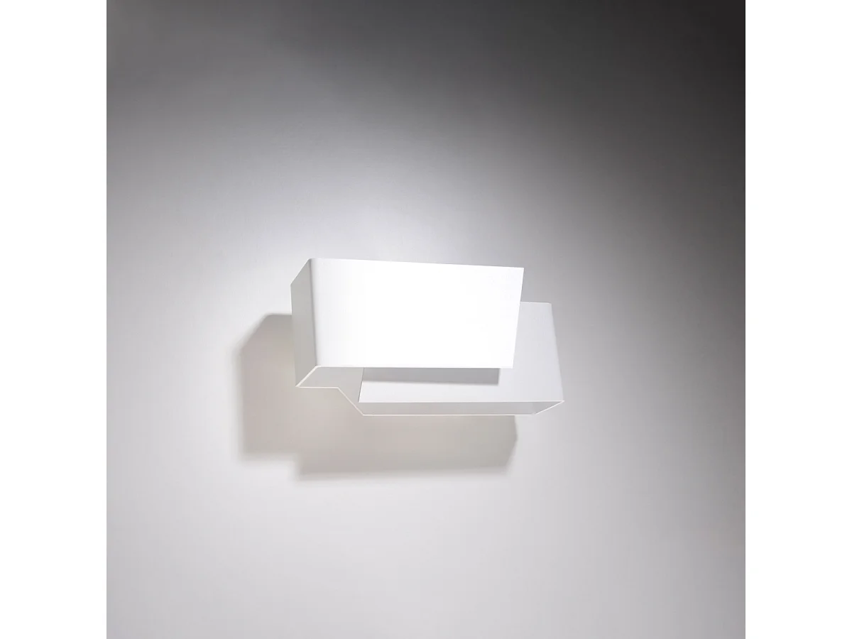 Appliques Piegare Moderne En Acier - 1 Sources Lumineuses - L.20 X H.10 Cm - Blanc