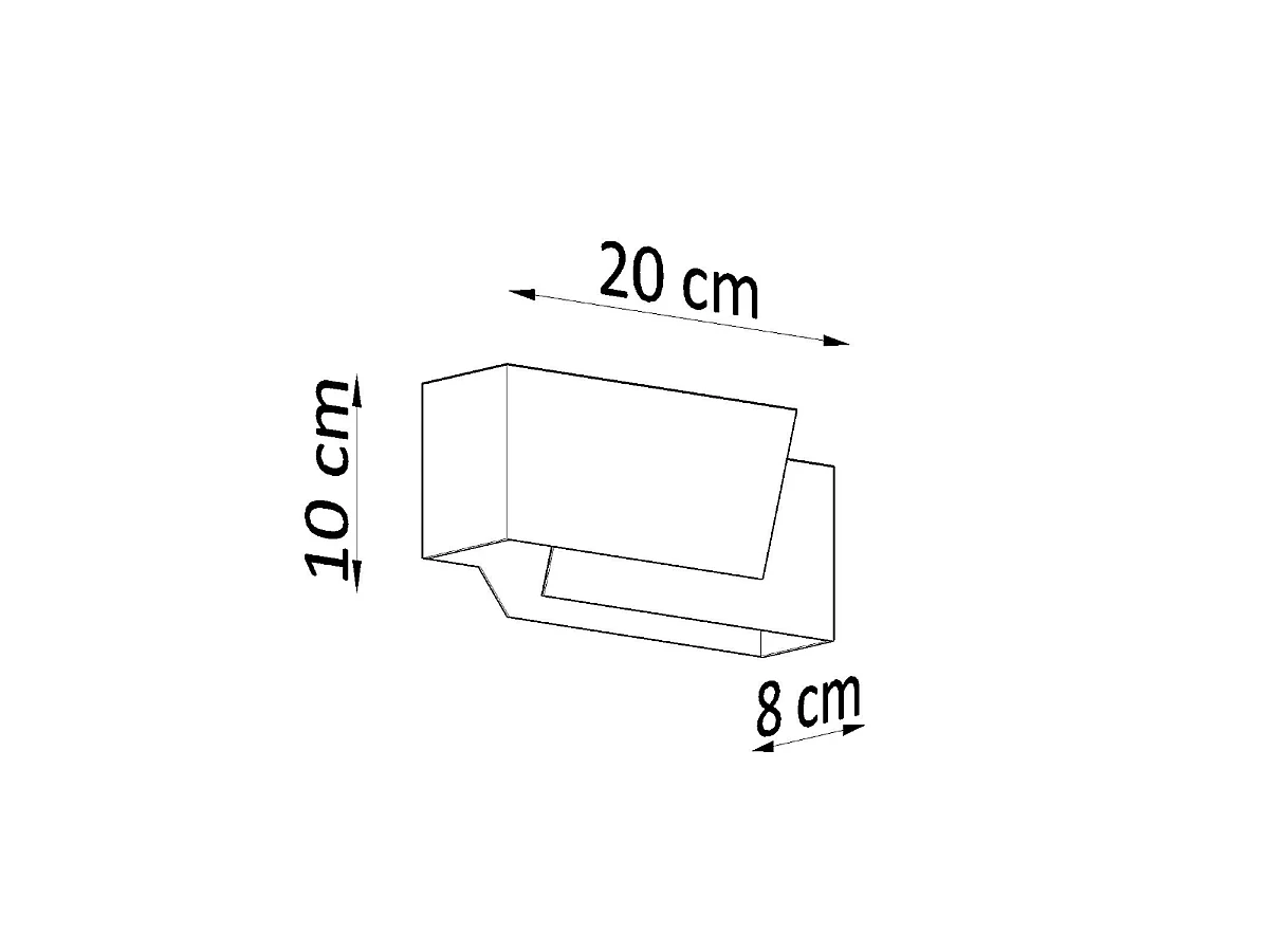 Lampada da parete PIEGARE moderno di acciaio - 1 sorgenti luminose - L.20 x A.10 cm - bianco