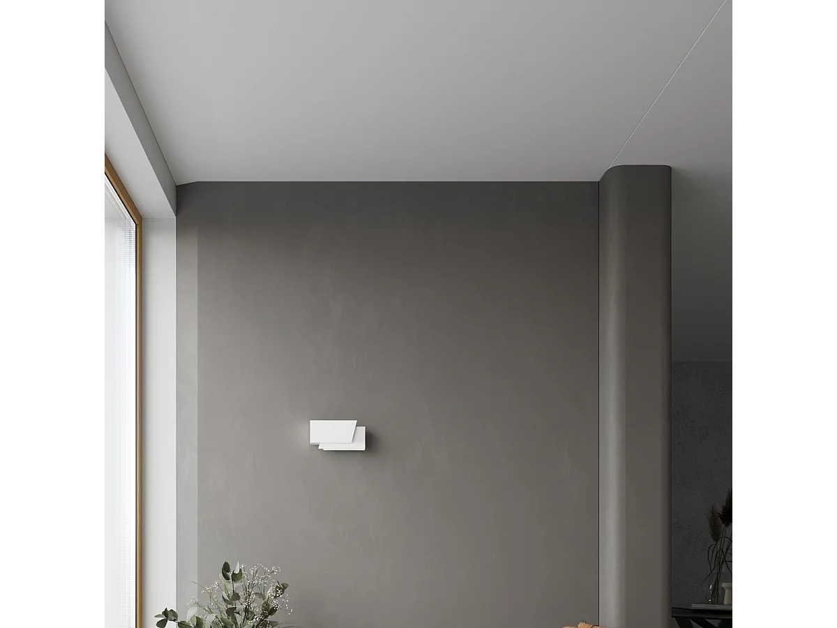 Lampada da parete PIEGARE moderno di acciaio - 1 sorgenti luminose - L.20 x A.10 cm - bianco