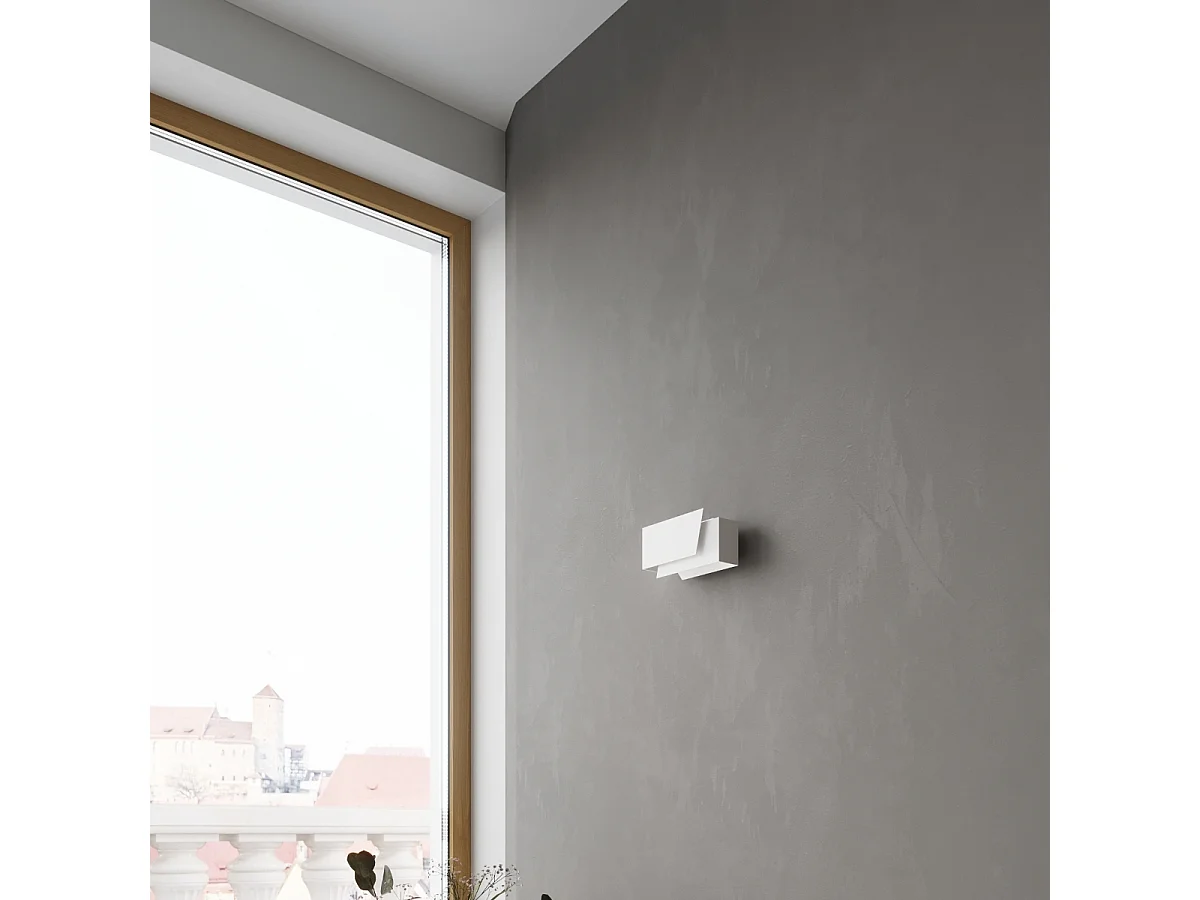 Lampada da parete PIEGARE moderno di acciaio - 1 sorgenti luminose - L.20 x A.10 cm - bianco