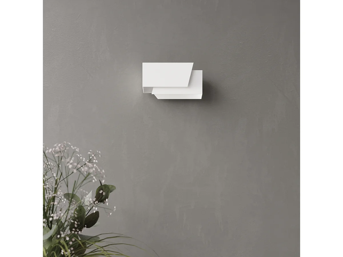 Lampada da parete PIEGARE moderno di acciaio - 1 sorgenti luminose - L.20 x A.10 cm - bianco