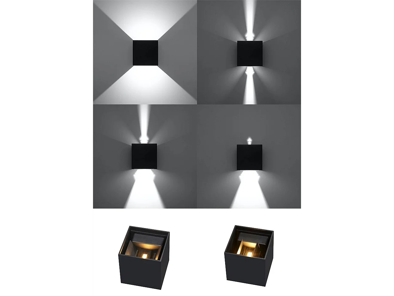 Sollux LUCA Applique murale LED 1 Light Up Down Flush Noir
