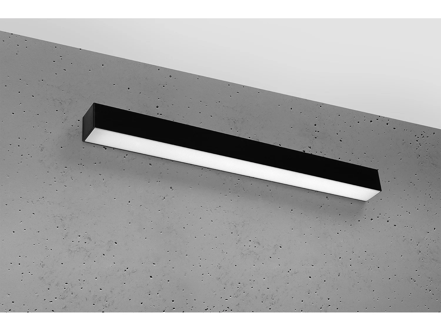 Candeeiros De Parede Pinne Minimalista, Alumínio - 1 Lichtbronnen - L.67 X H.6 Cm - Preto