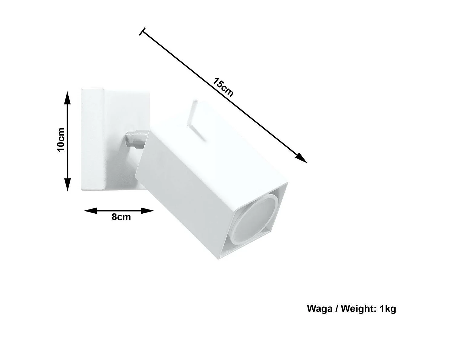 Sollux MERIDA Projecteur mural à 1 lumière, blanc, GU10