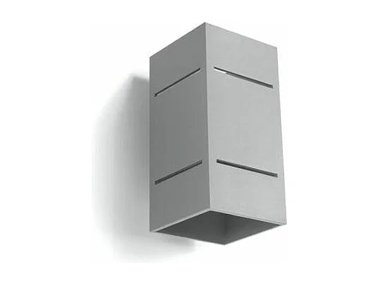 Candeeiros De Parede Blocco Sótão, Alumínio - 1 Lichtbronnen - L.10 X H.20 Cm - Cinza