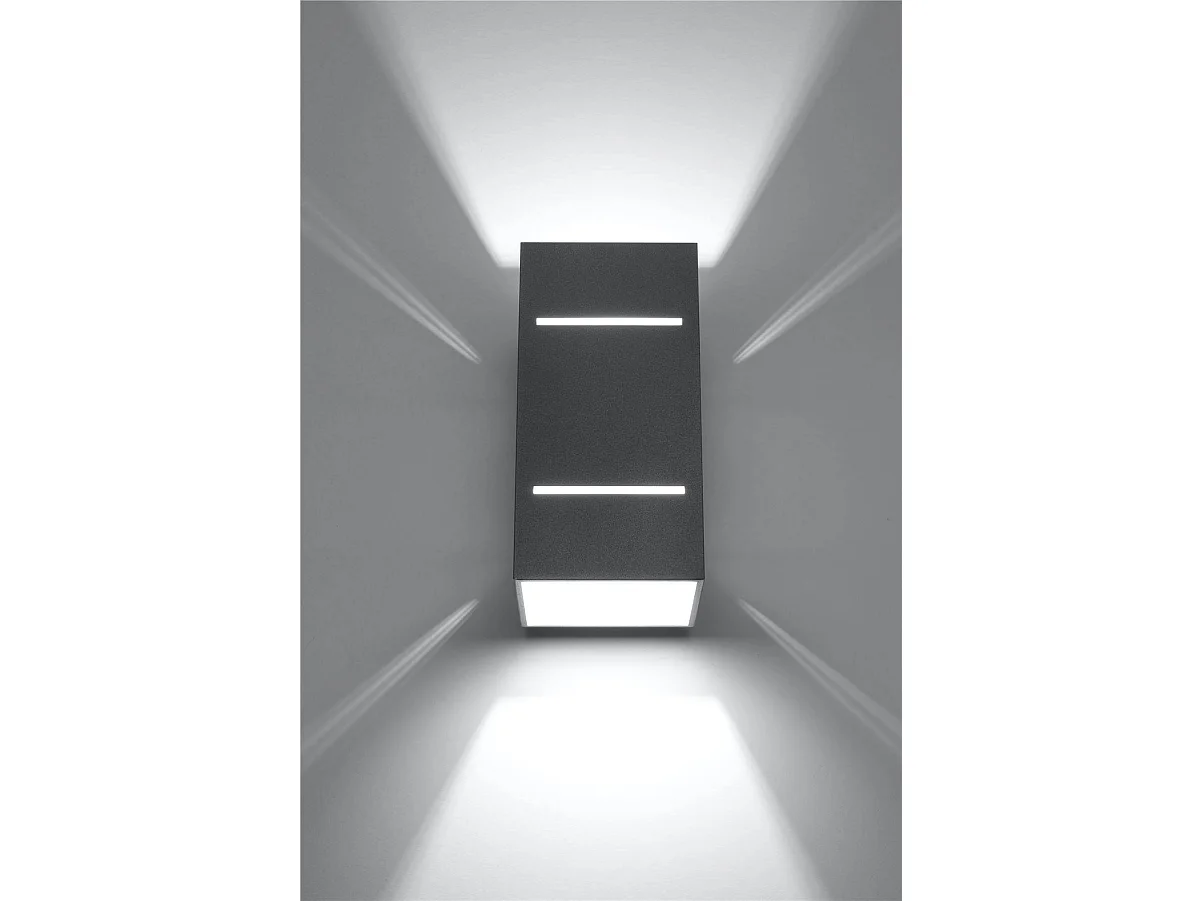 Candeeiros De Parede Blocco Sótão, Alumínio - 1 Lichtbronnen - L.10 X H.20 Cm - Cinza