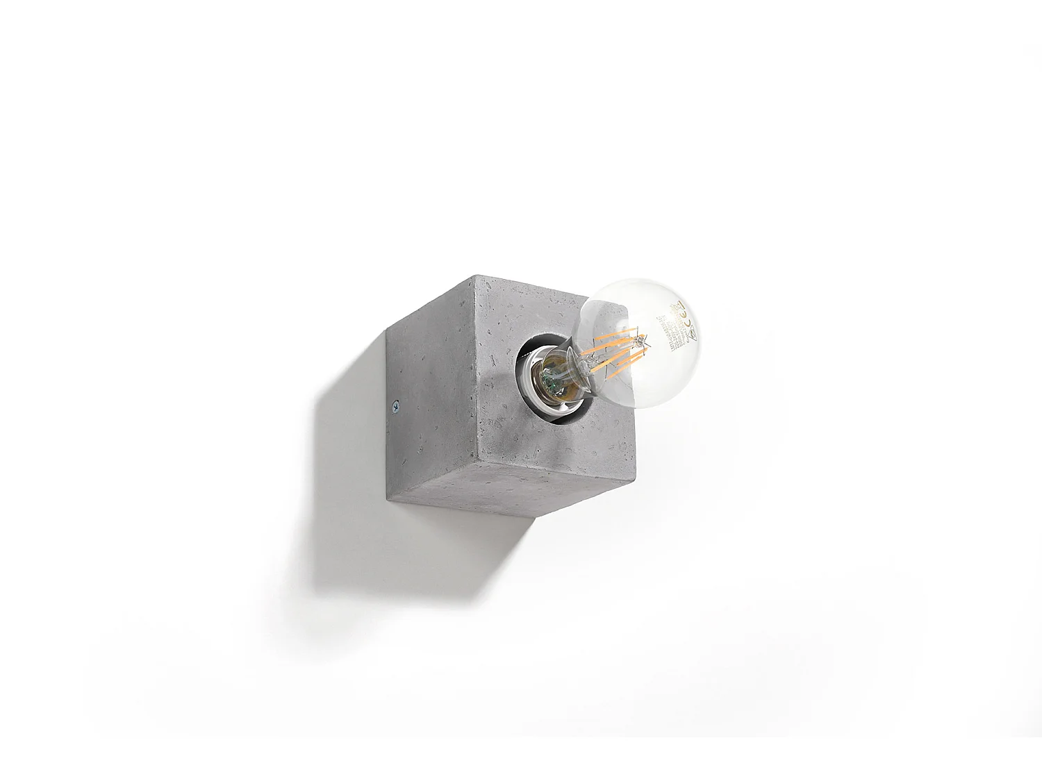 Sollux ARIZ Applique murale carrée en saillie Gris E27