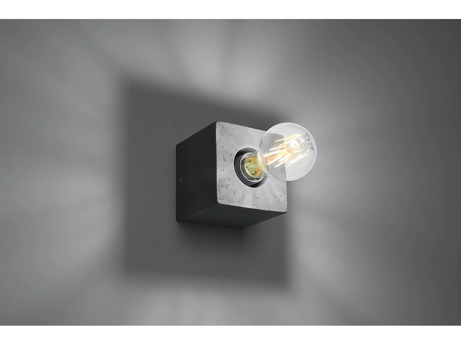 Sollux ARIZ Applique murale carrée en saillie Gris E27