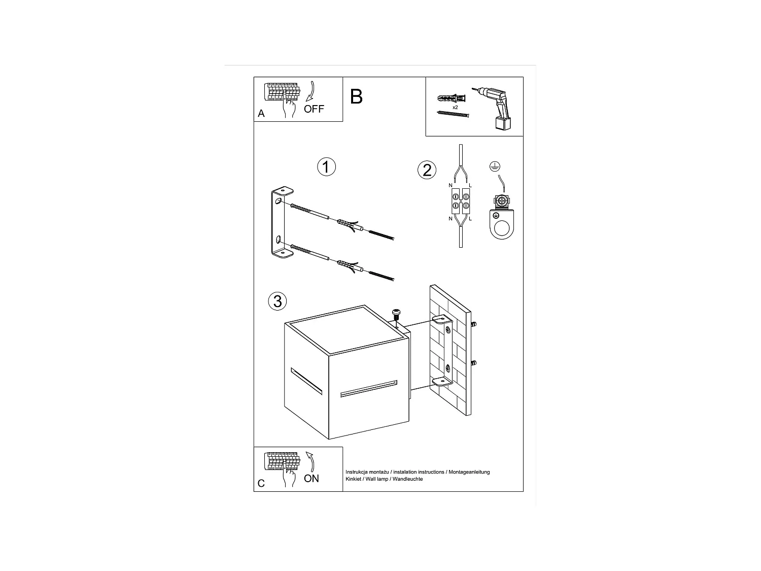 Sollux LOBO - 1 Light Up Down Wall Gris claro, G9