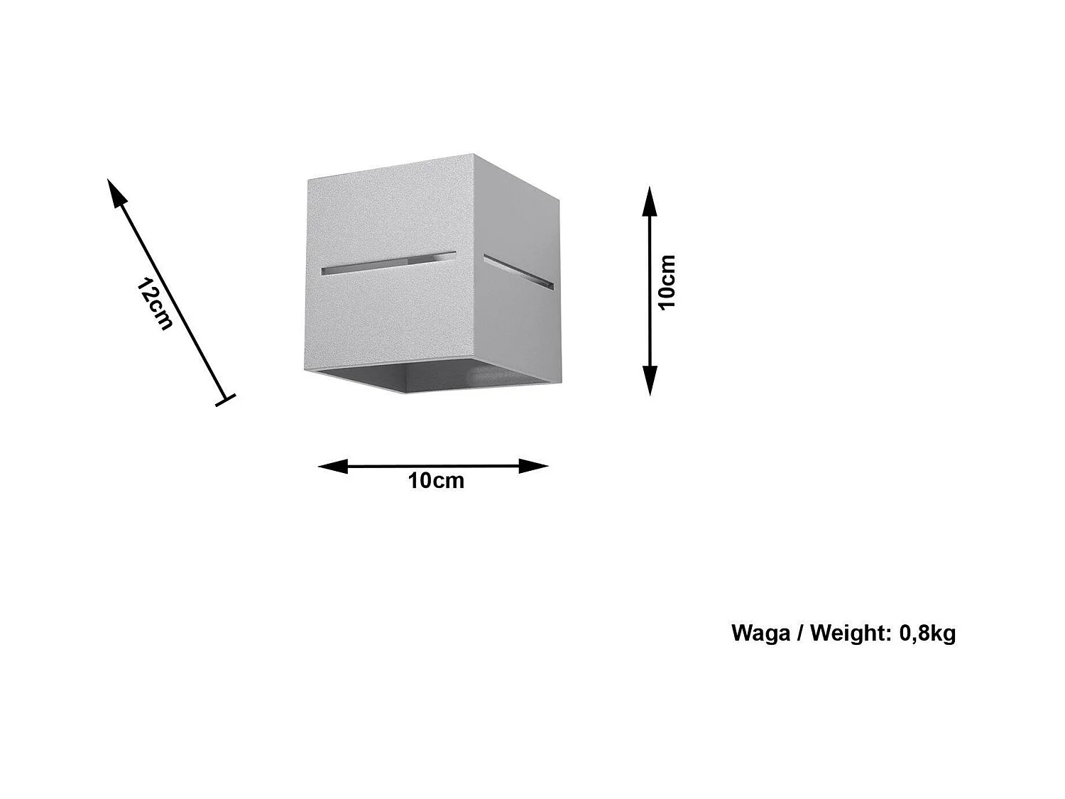 Sollux LOBO 1 Mur Light Up Down Gris Clair, G9