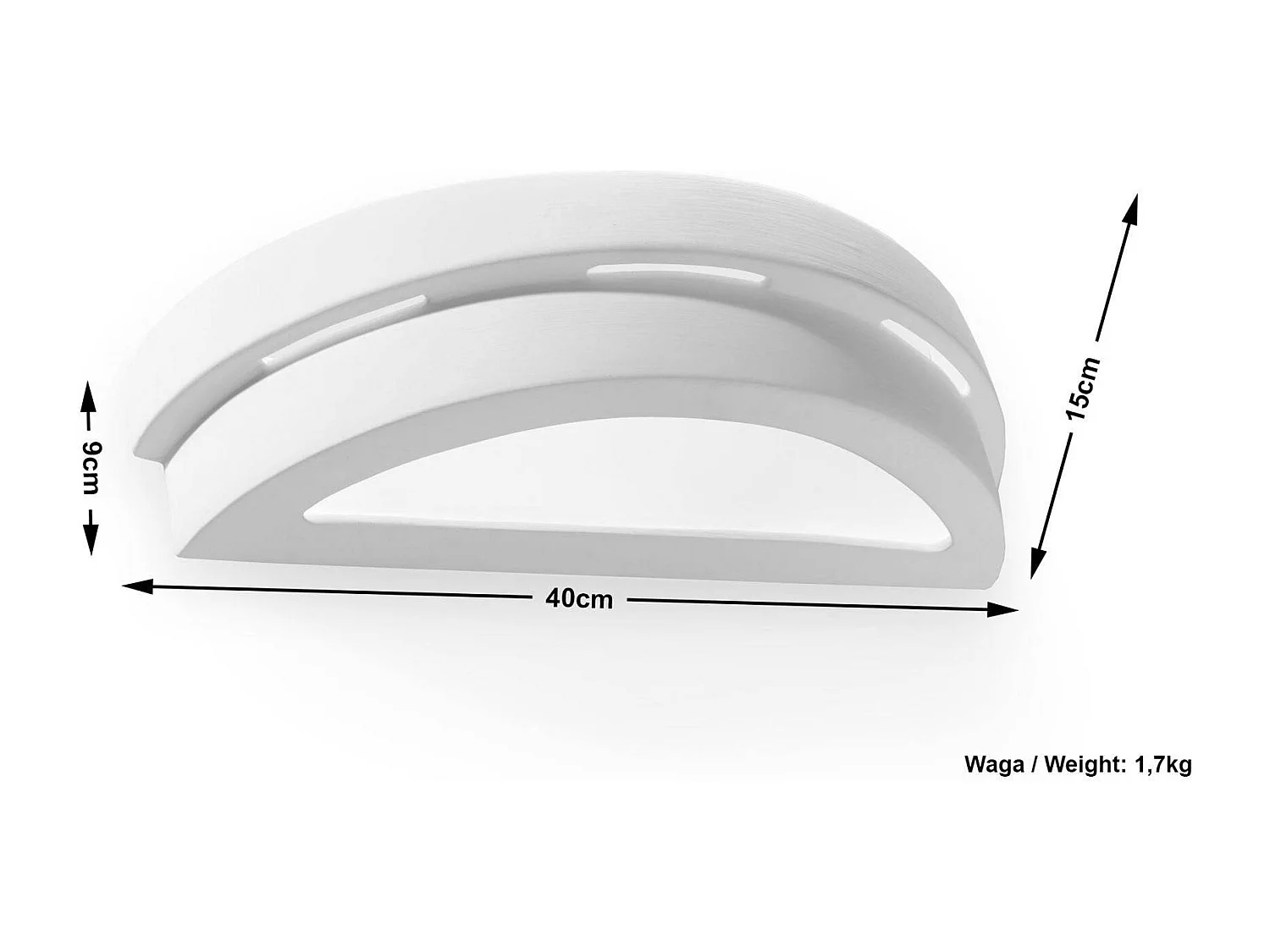 Sollux - 1 licht Ceramic Flush Wandleuchte Weiß, E27