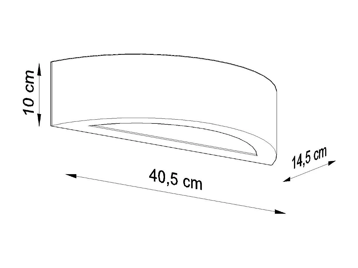 Wandlampen Atena Modern Van  - 1 Lichtbronnen - L.40,5 X H.10 Cm - Grijs