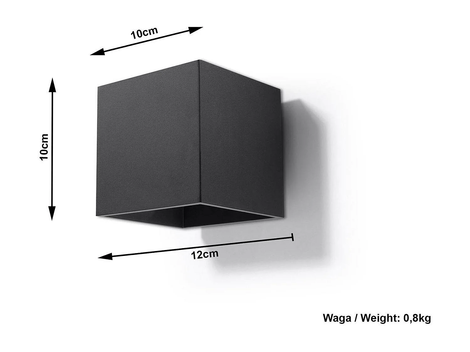 Sollux QUAD - 1 licht oben unten Wall licht Schwarz, G9