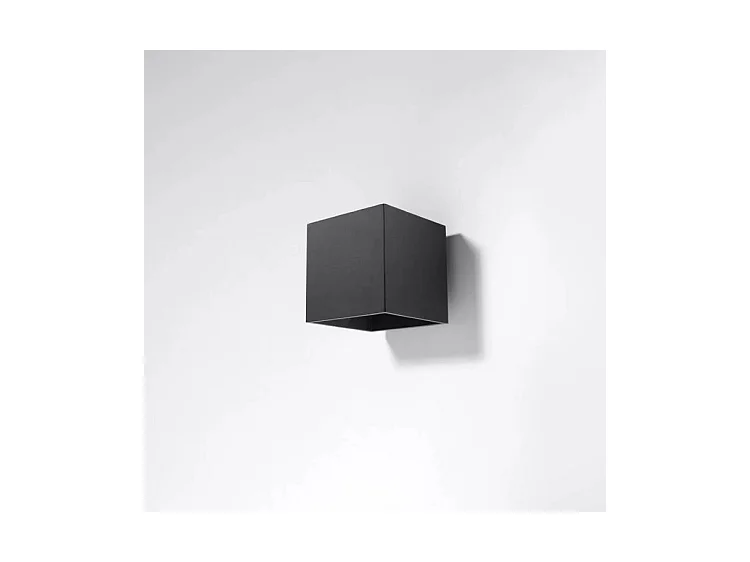 Wandlampen Quad Modern Van  - 1 Lichtbronnen - L.10 X H.10 Cm - Zwart