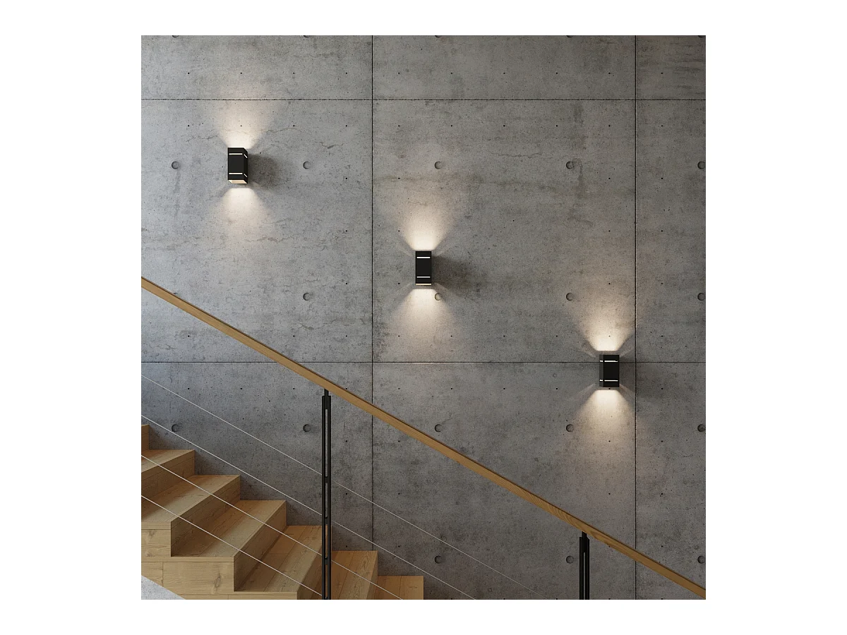 Sollux BLOCCO - 1 lámpara de pared empotrada en negro, G9