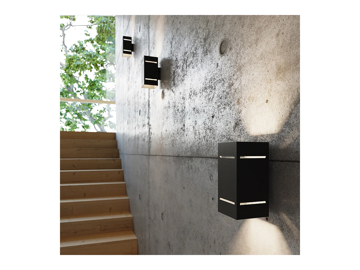 Sollux BLOCCO - 1 lámpara de pared empotrada en negro, G9