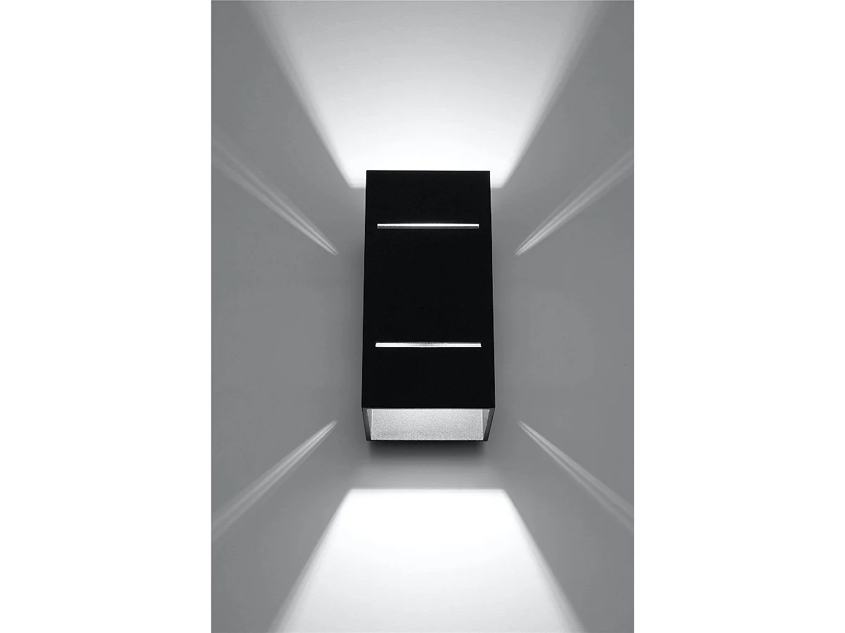 Sollux BLOCCO - 1 lámpara de pared empotrada en negro, G9