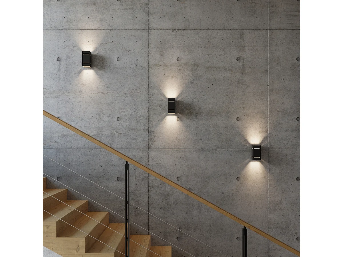 Sollux BLOCCO - 1 lámpara de pared empotrada en negro, G9