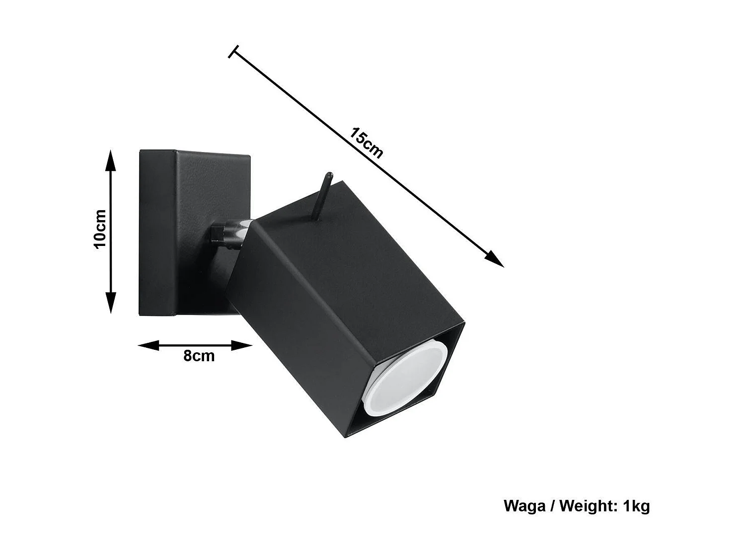 Sollux MERIDA - 1 Lichtwand Scheinwerfer Schwarz, GU10