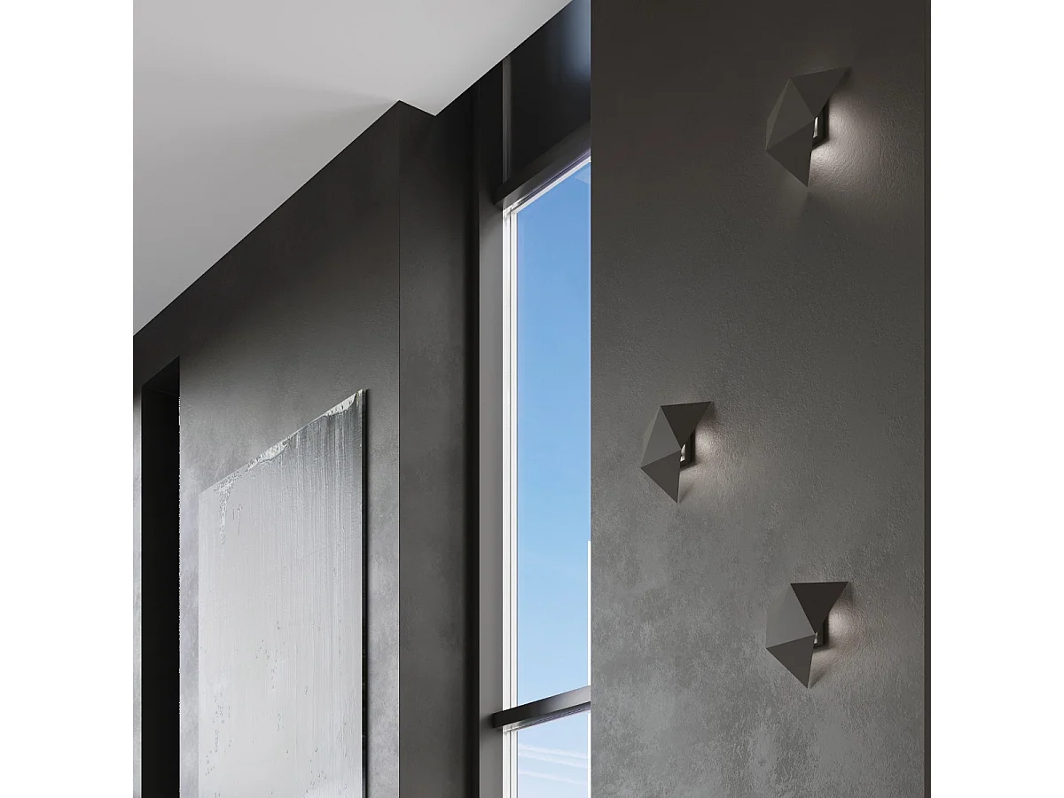 Wandlampen Solido Modern Van  - 2 Lichtbronnen - L.27 X H.25 Cm - Zwart