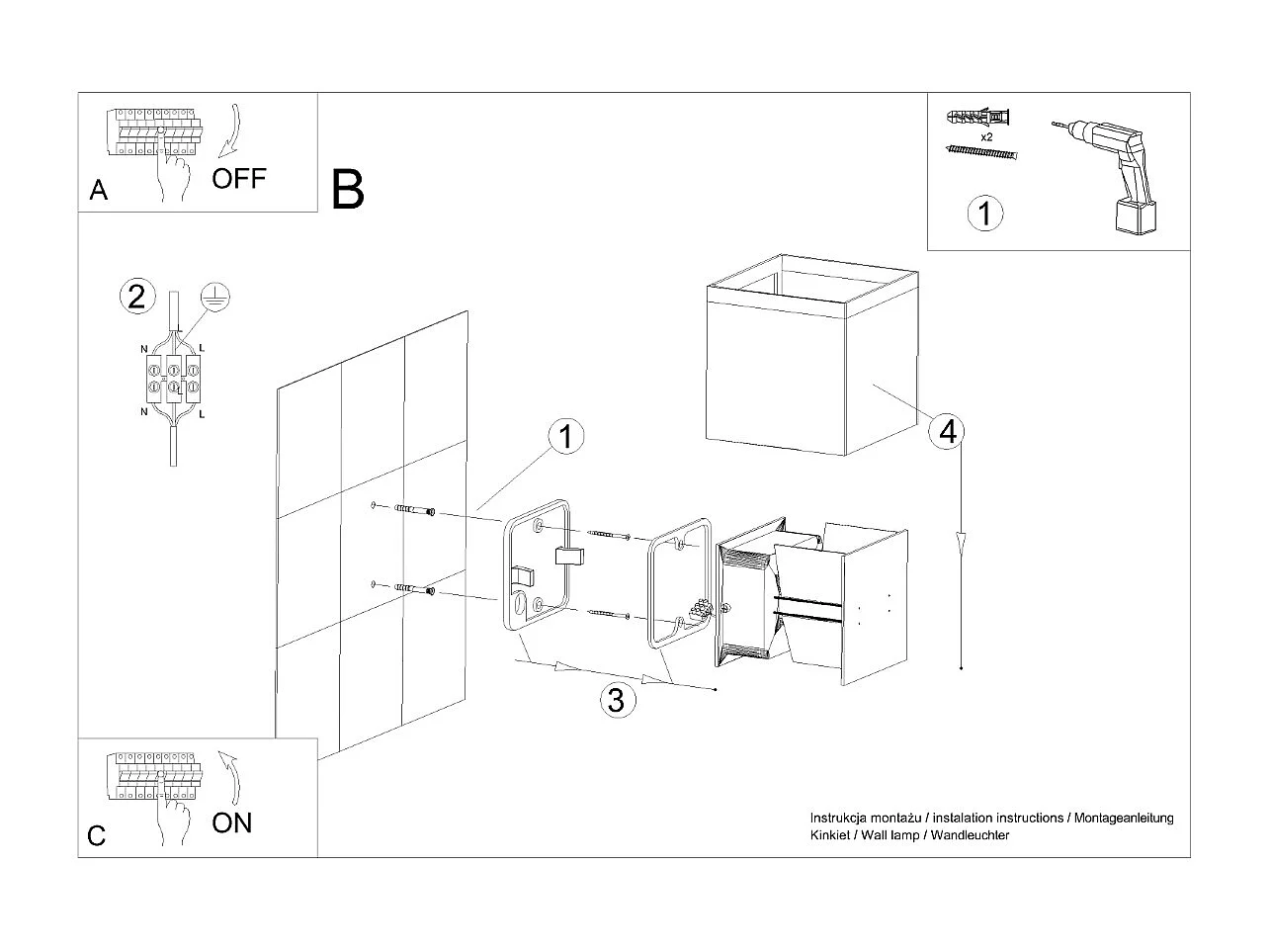 Sollux LUCA Applique murale LED 1 Light Up Down Flush Blanc